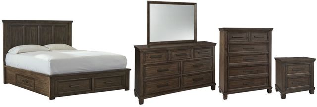 Signature Design by Ashley® Johurst 5-Piece Grayish Brown King Storage Panel Bed Set-0