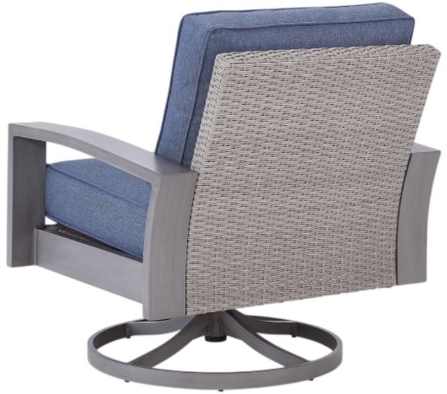 Signature Design by Ashley® Dillon Beach Blue/Gray Aluminum Outdoor Swivel Lounge-3