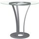 Amisco Customizable Dalia Clear Glass Counter Pub Table with Metal Turnip Base-0