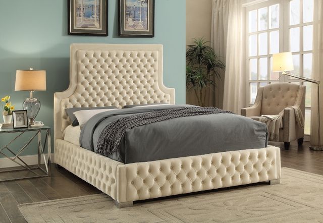 Meridian Furniture Sedona Cream Queen Panel Bed-1