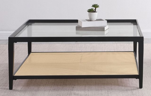 Coaster® Amherst Glass Top Coffee Table with Black Base-2