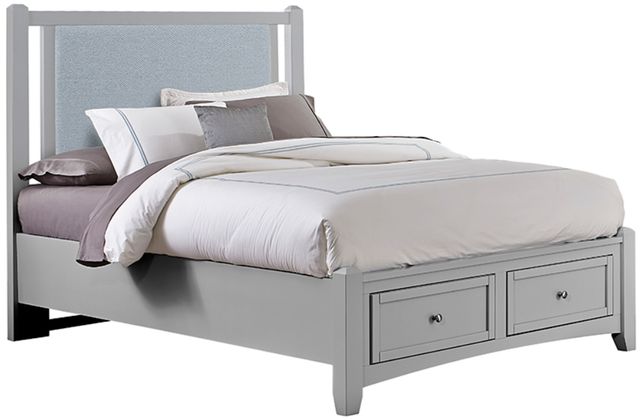 Vaughan-Bassett Bonanza Blue/Gray King Upholstered Panel Storage Bed-0