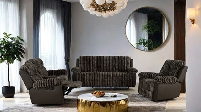 Furniture of America® Dionysus Brown Manual Reclining Sofa-2