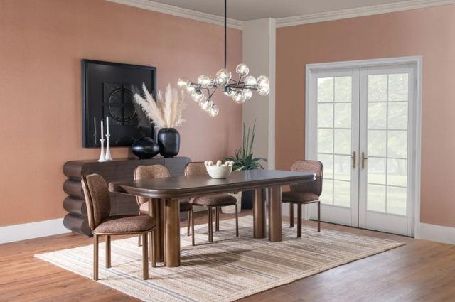 Modus Furniture Mataranka Brushed Gold/Giraffe Upholstered Dining Side Chair-1