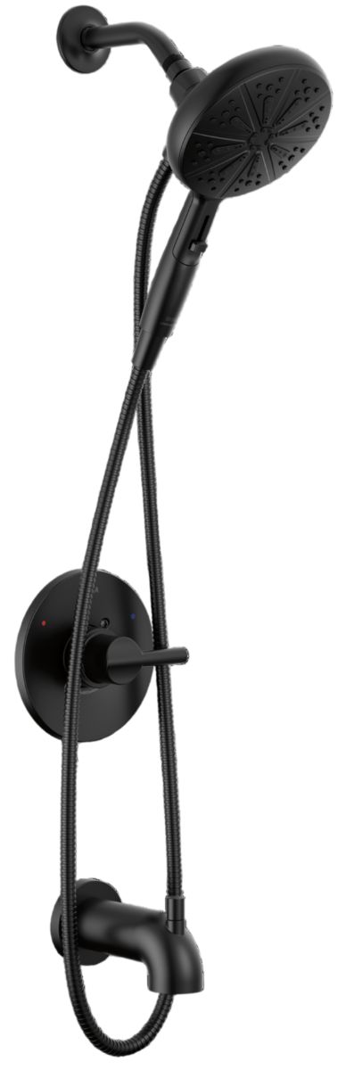 Delta Nicoli® Monitor® 14 Series Matte Black Tub and Shower with SureDock® Hand Shower-0