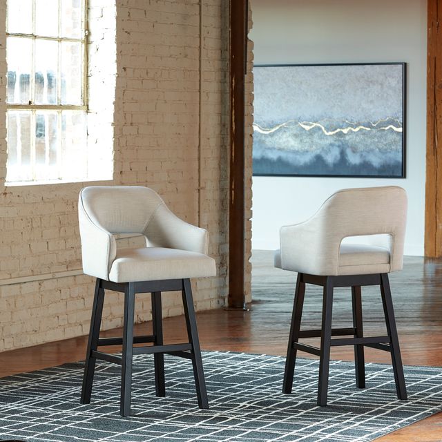 Signature Design by Ashley® Tallenger 2-Piece Linen/Brown Bar Stool Set-2