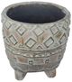 A & B Home 2-Piece Gray 10" Outdoor Footed Planter with Patterns Set-0