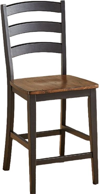 A-America® Stormy Ridge Chickory/Slate Black Ladderback Counter Stool-0