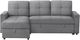 Monarch Specialties Inc. Lumos-13 Dark Grey Sleeper Sofa Storage Lounger and Reversible Chaise-3