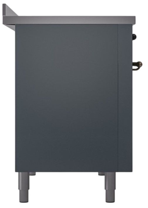 Ilve® Nostalgie II Noblesse 48'' Blue Gray Pro Style Induction Range with Burnished Trim-2