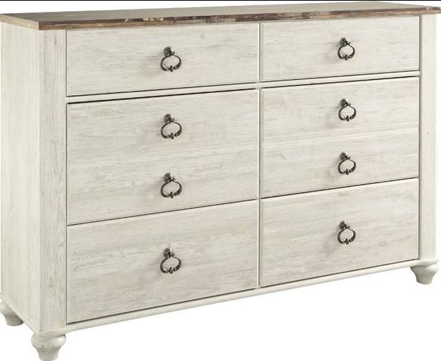 Signature Design by Ashley® Willowton 2-Piece Whitewash King Sleigh Bed Set-2
