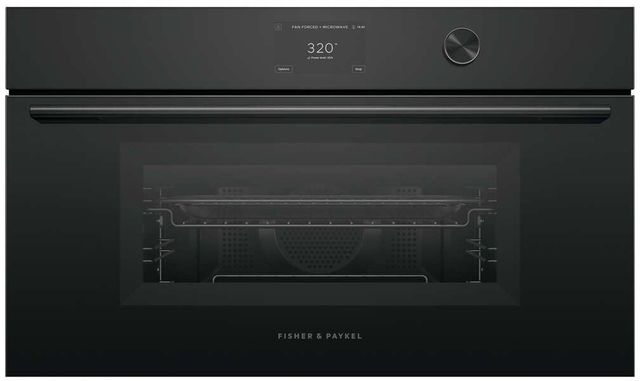 Fisher & Paykel Series 7 Contemporary 30" Black Glass Compact Convection Speed Oven-0