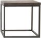 Decor-Rest® Furniture LTD Nathaniel Weathered Oakwood Top Side Table with Dark Brown Base-0