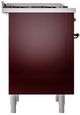 Ilve® Nostalgie II Series 36" Burgundy Pro Style Dual Fuel Range-3
