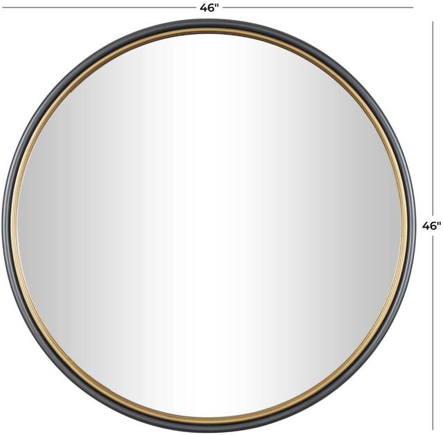 Deco Marche Black Wall Mirror with Gold Inner Frame-3
