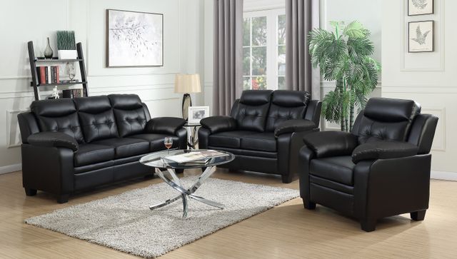 Coaster® Finley Black Loveseat-3