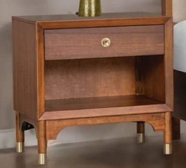 Furniture of America® Hepburne Walnut Nightstand-0