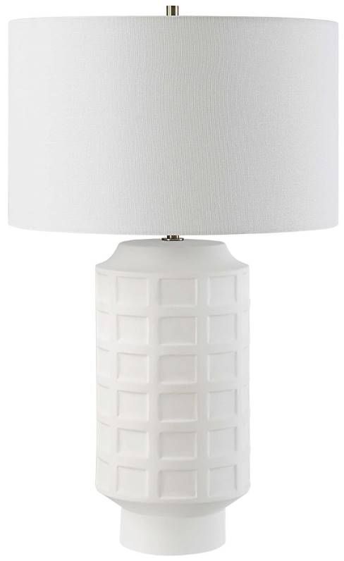 Uttermost® Window Chalk White Glaze Table Lamp-0