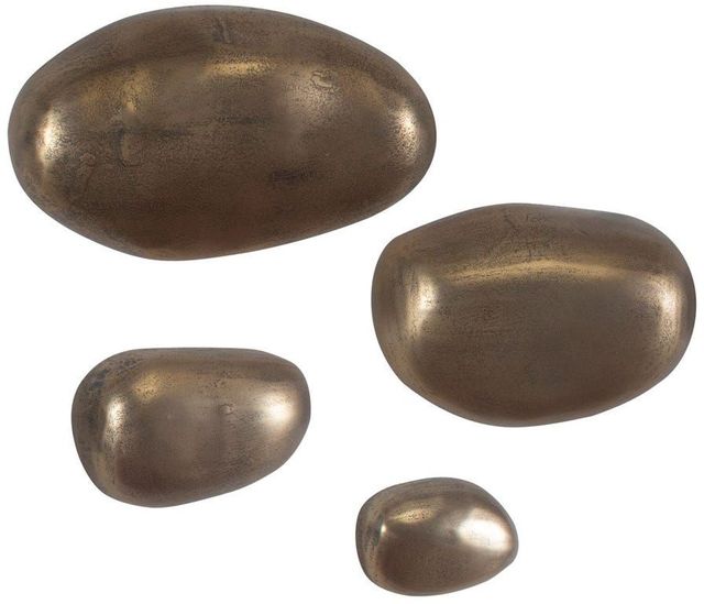 Uttermost® Set In Stone 4-Piece Antique Brass Aluminium Indoor-Outdoor Wall Art Set -0