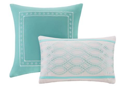 Olliix by Intelligent Design Senna Aqua Full/Queen Reversible Coverlet Set-2