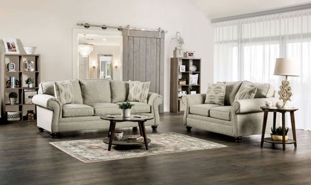 Furniture of America® Amaya Cream Loveseat-1