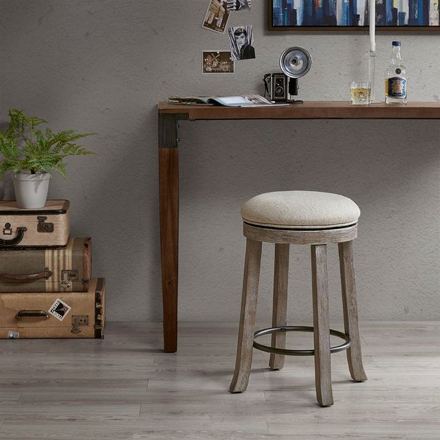 Olliix by INK+IVY Grey Oaktown Swivel Counter Stool-3