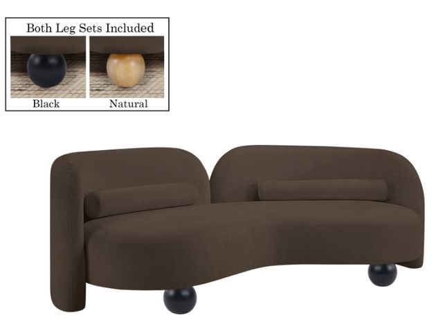 Meridian Furniture Daphne Brown Chenille Fabric Sofa-3
