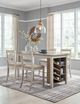 Signature Design by Ashley® Skempton 5-Piece White/Light Brown Counter Height Dining Set-3