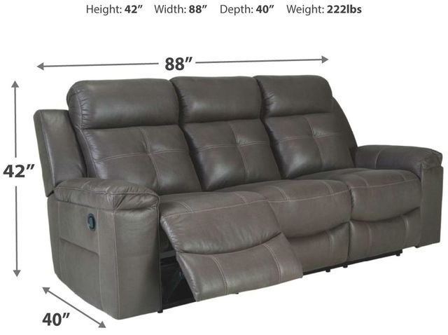 Signature Design by Ashley® Jesolo Dark Gray Reclining Sofa-2