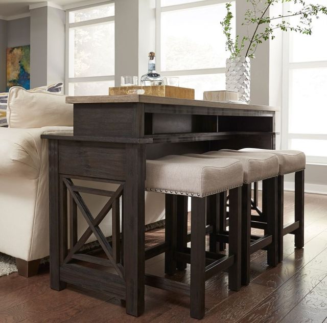 Liberty Furniture Heatherbrook 4-Piece Ash/Charcoal Console Set-1