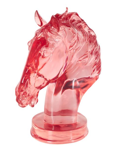 Deco Marche Cosmoliving by Cosmopolitan Pink Horse Tinted Decorative Sculpture-1