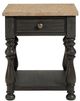 Riverside Furniture Barrington Antique Oak Side Table with Matte Black Base-0