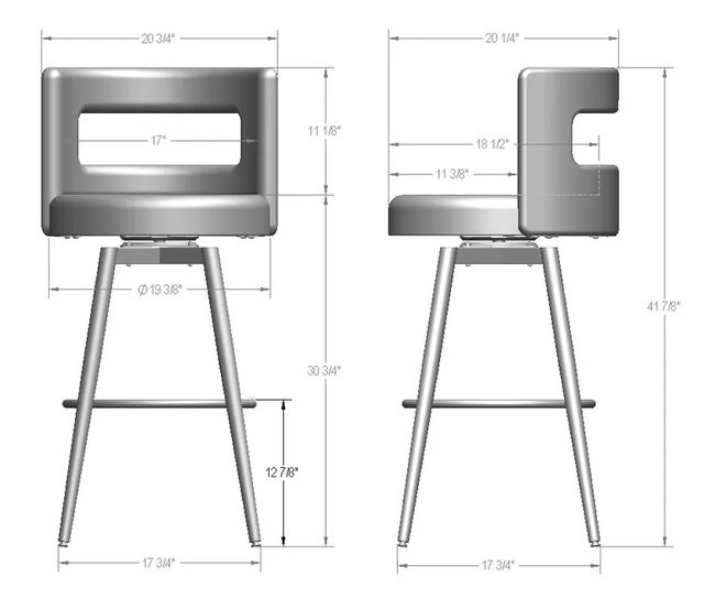 Amisco Customizable Curtis Swivel Bar Stool-2
