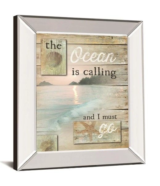 Classy Art The Ocean Is Calling by Marla Rae Mirrored Frame Wall Art-1