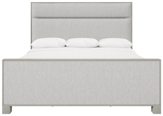 Bernhardt Stratum Gray/Mist Queen Upholstered Panel Bed-1