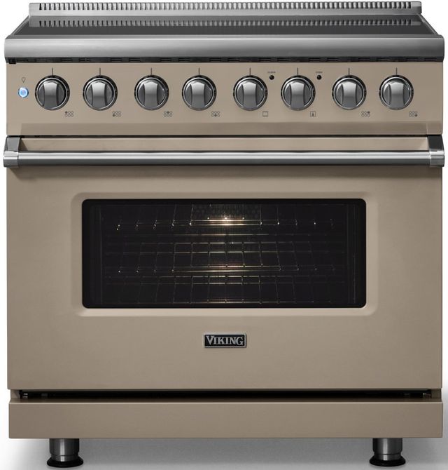 Viking® 5 Series 36" Nantucket Pro Style Induction Range with Polished Chrome Trim-3