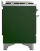 Ilve® Majestic III 60" Emerald Green Pro Style Dual Fuel Natural Gas Range with Solid Door and Chrome Trim-3