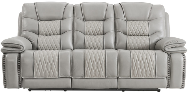 Intercon Cody Light Gray Dual-Power Sofa-1