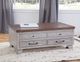 Steve Silver Co. Bear Creek Honey Smoke Lift-Top Cocktail Table with White Base-4