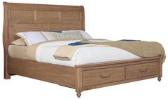 Vaughan-Bassett Vista Natural Oak Queen Sleigh Storage Bed 