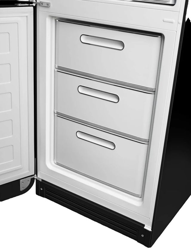 Smeg 50's Retro Style Aesthetic 11.7 Cu. Ft. Black Bottom Freezer Refrigerator-4