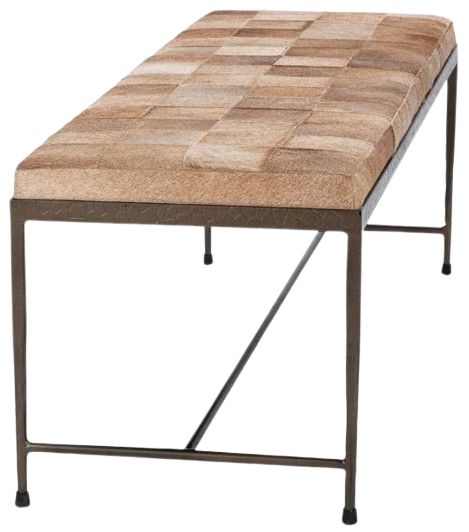 Classic Home Achen Hide Blonde Bench-3