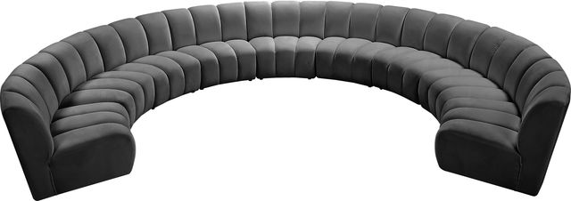 Meridian Furniture Infinity 9-Piece Grey Velvet Modular Sectional-3