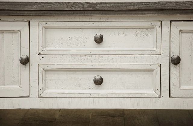 International Furniture Direct Stone Ivory Antiqued/Weathered Gray Sofa Table-3