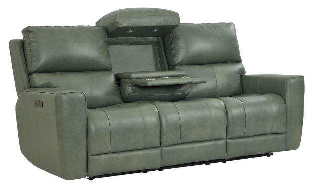 Leather Italia™ Laredo Sage Moss Power Reclining Sofa-1