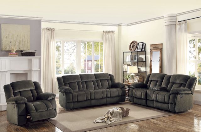 Homelegance® Laurelton Chocolate Double Manual Reclining Sofa-1