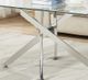 Titus Furniture T5005 Clear Glass Coffee Table with Chrome Legs-1