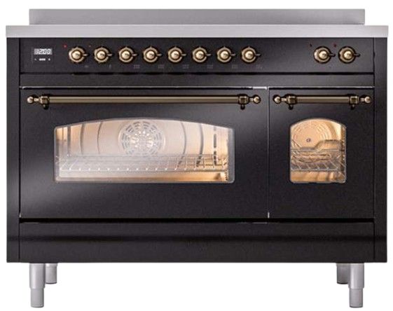 Ilve® Nostalgie II Series 48" Glossy Black Pro Style Induction Range-3