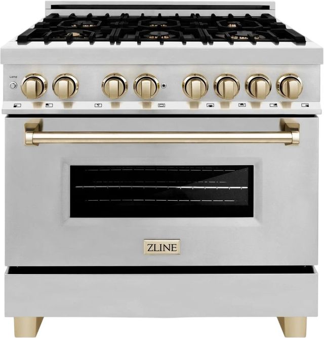 ZLINE Autograph Edition 36" Stainless Steel Pro Style Dual Fuel Range-0