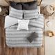 Olliix by INK+IVY Grey Full/Queen Rhea Cotton Jacquard Duvet Cover Mini Set-5